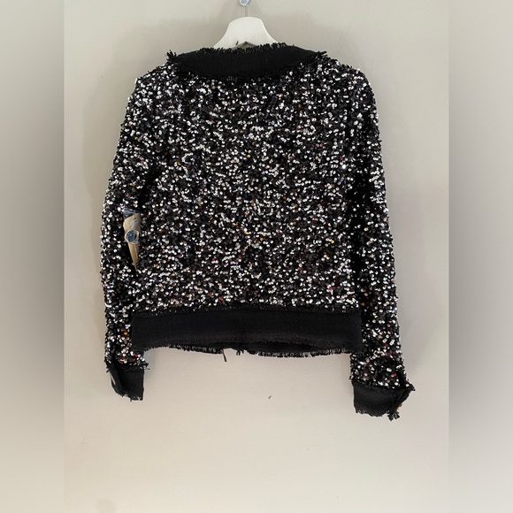 By Anthropologie Sequin Jacket size XXS new nwt black color - Picture 5 of 8
